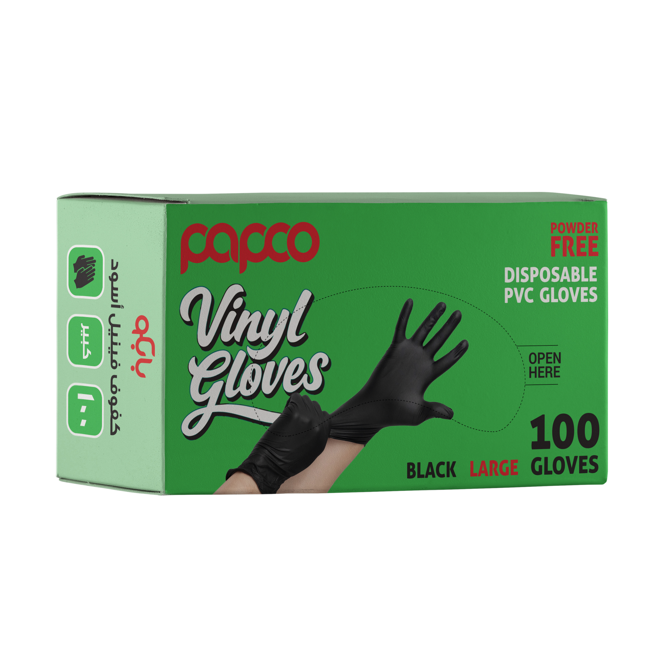 Papco Gloves Black Large 100 Pcs