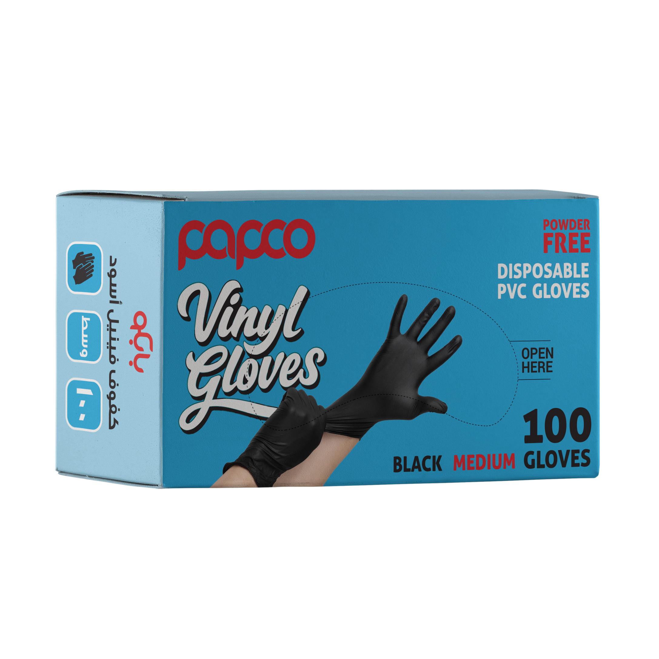 Papco Gloves Black Medium 100 Pcs
